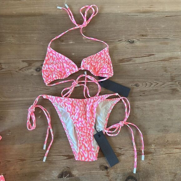 TRIANGLE VINCA Pink Leopard no bag 💕 NEW with tag - Picture 6 of 11